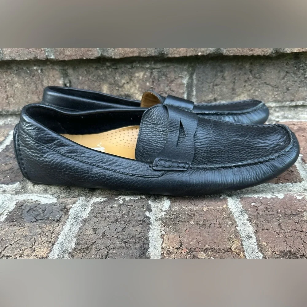 Men’s Cole Haan Black Pebble Leather Loafers Driving Moccasins Shoes Size 11 EUC